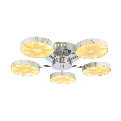 modern recessed led ceiling light Marble Luxury Water transfer Living room ceilingShell Chrome