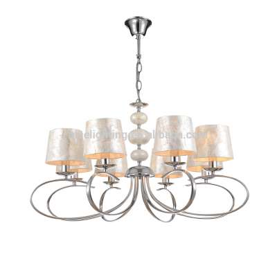 Decoration nacre shade chandelier hanging lighting chrome color from Waimaotong wholesale supplier