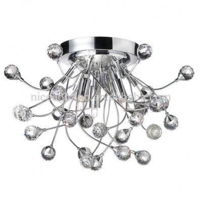 Crystal Semi Flush Fixture with K9 crystal balls ceiling lamp