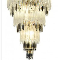 Villa luxury crystal lighting stairs lamp Golden chandelier lighting large crystal pendant lamp fixtures